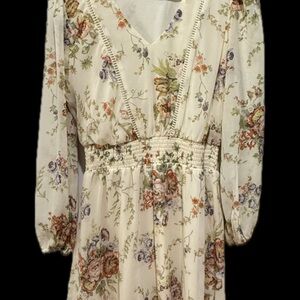 LAUREN CONRAD Floral Cream Dress